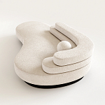 Диван Saint-Trope молочного цвета с обивкой букле  варинант исполнения - 1 | Loft Concept в Челябинске