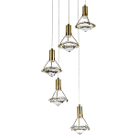 Каскадная люстра с плафонами в форме бриллианта Diamond Crystal Cascade Chandelier варинант исполнения - 3 | Loft Concept в Челябинске