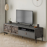 ТВ-тумба с раздвижными дверцами Mallin Metal TV Stand варинант исполнения - 2 | Loft Concept в Челябинске