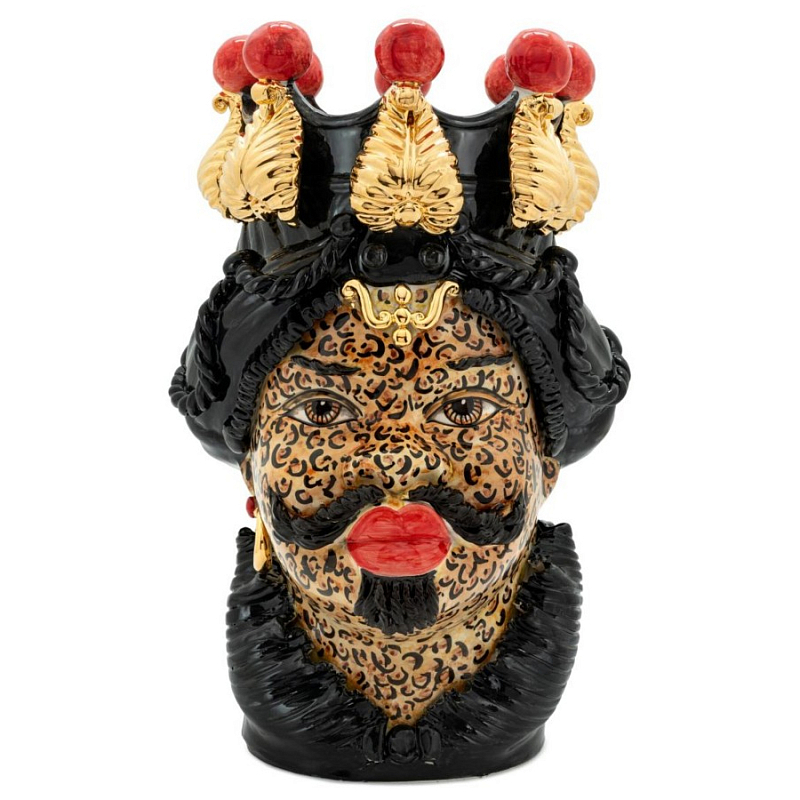 Ваза Vase Moro Man Leopard Big Черный Мульти Ваза Vase Moro Man Leopard Big Черный Мульти в Челябинске | Loft Concept