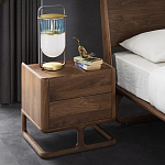 Прикроватный деревянный столик с 2-мя ящиками Moon Walnut Furniture варинант исполнения - 1 | Loft Concept в Челябинске