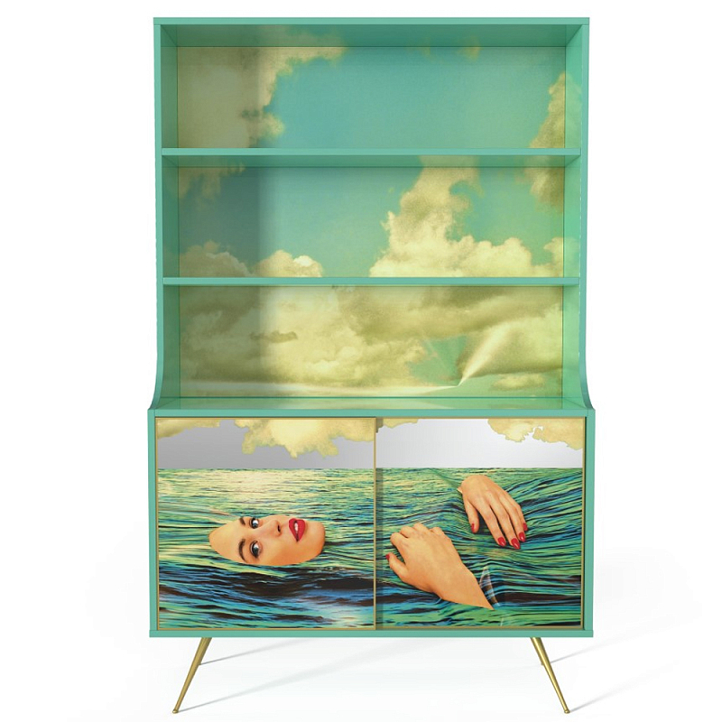 Стеллаж Seletti Seagirl Голубой Золотой Стеллаж Seletti Seagirl Голубой Золотой в Челябинске | Loft Concept