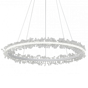 Crystal round chandelier Светильник Белое Кольцо из Хрусталя
