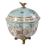 Шкатулка голубого цвета с цветочными орнаментами Blue Garden варинант исполнения - 2 | Loft Concept в Челябинске