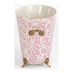 Кашпо из белого фарфора с розовым цветочным орнаментом Eden Garden варинант исполнения - 3 | Loft Concept в Челябинске