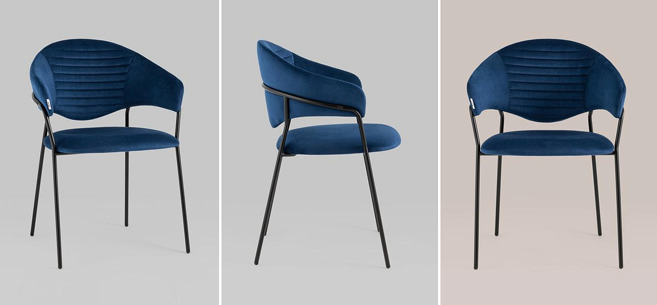 Стул Alexis Chair Синий Велюр Стул Alexis Chair Синий Велюр - Loft-Concept в Челябинске