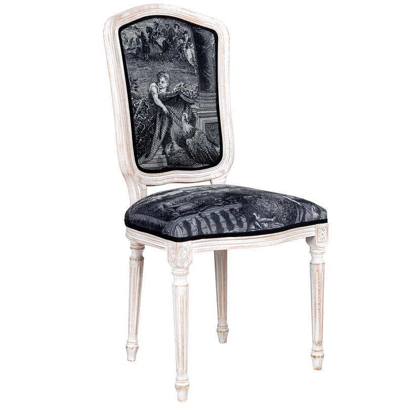 Стул Chambord Stool Черно-белый Белый винтажная патина Стул Chambord Stool Черно-белый Белый винтажная патина в Челябинске | Loft Concept