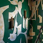 Обои ручная роспись в стиле Арт-деко Symphony Original colourway on Jade silk dupion варинант исполнения - 3 | Loft Concept в Челябинске