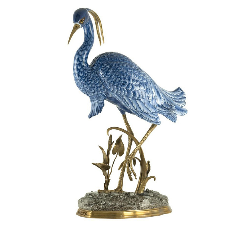 Статуэтка HERON ATLANTA BLUE Синий Бронза Статуэтка HERON ATLANTA BLUE Синий Бронза в Челябинске | Loft Concept
