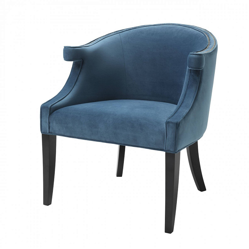 Кресло Eichholtz Chair Margaux blue Черный Синий Кресло Eichholtz Chair Margaux blue Черный Синий в Челябинске | Loft Concept
