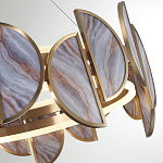 Люстра круглая с полукруглыми плафонами из искусственного алебастра в бронзовой оправе Marbella варинант исполнения - 4 | Loft Concept в Челябинске