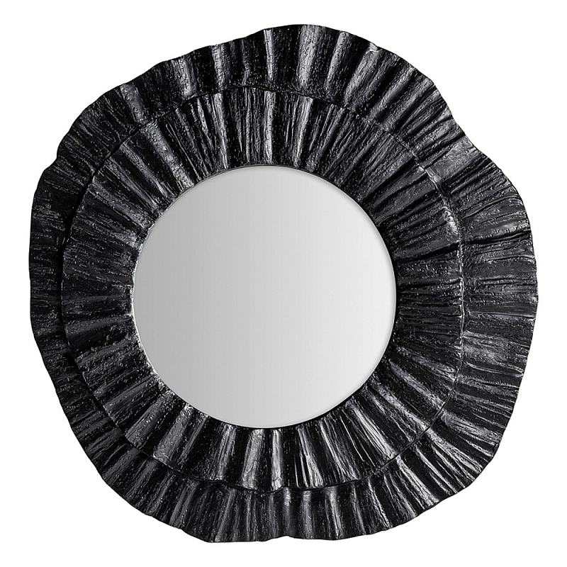 Зеркало в фактурной черной раме в современном стиле Black Maelstrom Черный в Челябинске | Loft Concept 