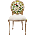 Стул бежевый из натурального бука с изображением птиц и цветов Blooming Red Birds варинант исполнения - 1 | Loft Concept в Челябинске