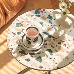 Дизайнерский журнальный стол с круглой столешницей на изогнутых стальных ножках Obafaby варинант исполнения - 3 | Loft Concept в Челябинске