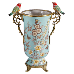 Ваза с двумя птичками из фарфора с бронзовыми элементами Garden of Eden варинант исполнения - 1 | Loft Concept в Челябинске