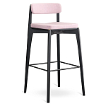 Барный стул из массива ясеня с обивкой из рогожки Elegant Ash Shape варинант исполнения - 1 | Loft Concept в Челябинске