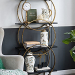 Ваза белая с крышкой с рисунком зеленых и золотых листьев 40 см Chinoiserie Ceramics варинант исполнения - 3 | Loft Concept в Челябинске