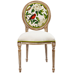 Стул бежевый из натурального бука с изображением птица в саду Blooming Birds варинант исполнения - 1 | Loft Concept в Челябинске