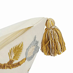 Чехол на подушку с кисточками и вышивкой птиц Ethnic mix Birds Square варинант исполнения - 3 | Loft Concept в Челябинске