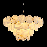 Люстра подвесная четырехъярусная с подвесками в форме дисков Cryptocrystalline Stone варинант исполнения - 2 | Loft Concept в Челябинске