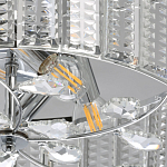 Люстра круглая на цепи цвета хром с прозрачными рельефными хрустальными пластинами Textured Glass Chandelier варинант исполнения - 4 | Loft Concept в Челябинске