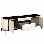 ТВ-тумба белая с чёрной столешницей с 2-мя дверками и ящиком San Marco варинант исполнения - 2 | Loft Concept в Челябинске