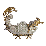 Чаша для фруктов из фарфора бронзовыми фигурками леопардов Eden Garden варинант исполнения - 3 | Loft Concept в Челябинске