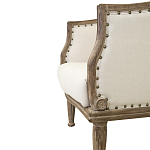 Кресло низкое с мягкой обивкой из льна на 4-х деревянных ножках Emile Armchair beige варинант исполнения - 4 | Loft Concept в Челябинске