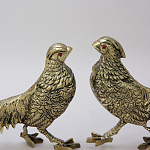Статуэтка бронзовая пара Фазаны золотые Bronze Birds варинант исполнения - 3 | Loft Concept в Челябинске