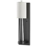 Бра на прозрачном штативе с тканевым абажуром в форме цилиндра Conciseness варинант исполнения - 3 | Loft Concept в Челябинске