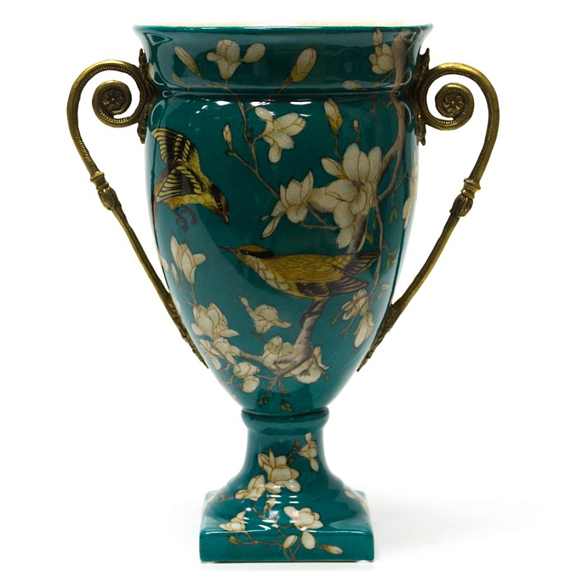 Фарфоровая ваза Porcelain Turquoise Cup Бирюзовый Бронза в Челябинске | Loft Concept 