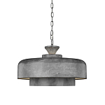 Подвесной светильник с массивным круглым стальным плафоном серого цвета в индустриальном стиле на цепи Feiss варинант исполнения - 1 | Loft Concept в Челябинске
