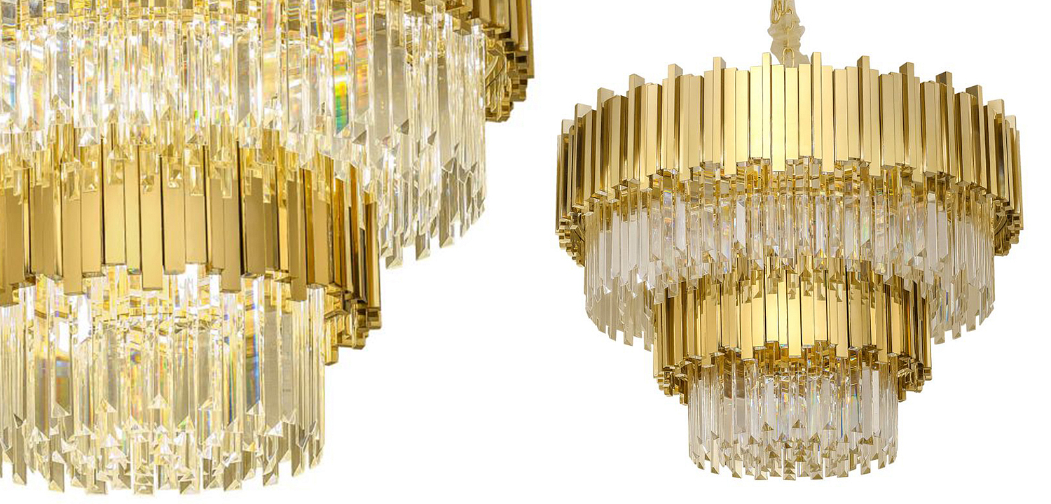 Круглая многоярусная люстра Luxxu Modern Cascade Chandelier Gold Metal Glass 80 Круглая многоярусная люстра Luxxu Modern Cascade Chandelier Gold Metal Glass 80 - Loft-Concept в Челябинске