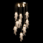 Люстра каскадная с 10-ю прозрачными плафонами Wave Line варинант исполнения - 3 | Loft Concept в Челябинске