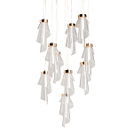 Люстра каскадная с 10-ю прозрачными плафонами Wave Line варинант исполнения - 1 | Loft Concept в Челябинске