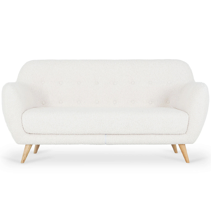 Диван двухместный Palmer Boucle Sofa Молочный Древесина Диван двухместный Palmer Boucle Sofa Молочный Древесина в Челябинске | Loft Concept
