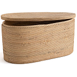 Плетеная овальная корзина с крышкой Shani Rattan Basket варинант исполнения - 2 | Loft Concept в Челябинске