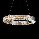 Люстра серебряная в форме кольца с мозаичным хрустальным оформлением Sparks of Crystal варинант исполнения - 2 | Loft Concept в Челябинске