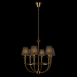 Люстра на металлическом основании бронзового цвета с 6-ю черными конусовидными абажурами Dignity варинант исполнения - 3 | Loft Concept в Челябинске