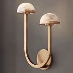 Бра с 2-мя мраморными плафонами на латунном корпусе Light Warm Light варинант исполнения - 4 | Loft Concept в Челябинске