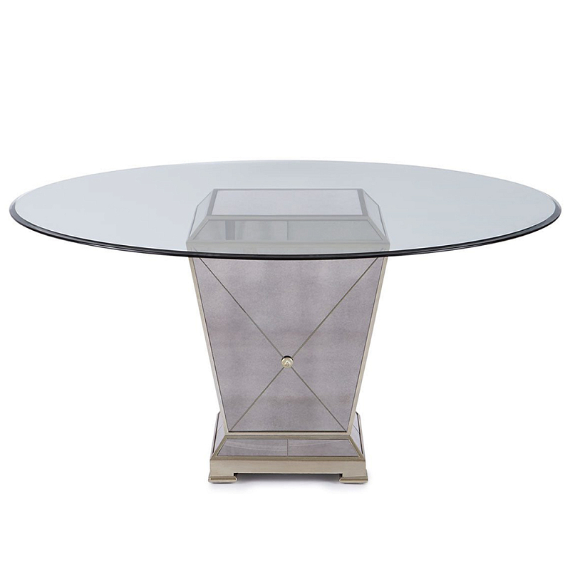 Стол обеденный круглый на зеркальном основании Spectacular Table Шампань Прозрачный в Челябинске | Loft Concept 