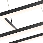 Подвесной светильник светодиодный с 2-мя черными прямоугольными плафонами из алюминия и акрила с пультом для регулировки света Smeragde Light Black варинант исполнения - 2 | Loft Concept в Челябинске