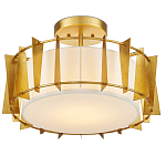 Потолочный светильник круглый с каркасом в форме треугольников и тканевым абажуром Brutal Light варинант исполнения - 3 | Loft Concept в Челябинске