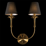 Бра с металлическим основанием бронзового цвета и 2-мя черными конусовидными абажурами Dignity варинант исполнения - 4 | Loft Concept в Челябинске