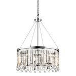 Люстра круглая цвета хром с вертикальными стеклянными трубками и круглыми подвесками Kichler варинант исполнения - 1 | Loft Concept в Челябинске