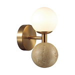 Бра с шарообразным матовым плафоном и шаром из камня на металлическом основании Orb Essence варинант исполнения - 1 | Loft Concept в Челябинске