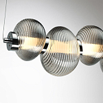 Подвесной светильник линейный с 7-ю рифлеными стеклянными шарами Marcelh Light варинант исполнения - 9 | Loft Concept в Челябинске