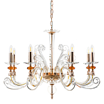 Люстра с 8-ю лампочками и изогнутыми прозрачными элементами из стекла Twisted Glass Candles Chandelier варинант исполнения - 1 | Loft Concept в Челябинске