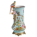 Ваза с птичкой из фарфора с бронзовыми элементами Garden of Eden варинант исполнения - 1 | Loft Concept в Челябинске