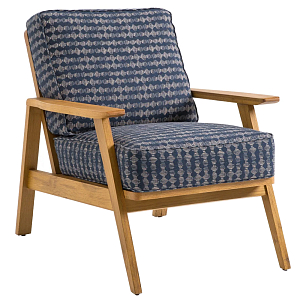 Кресло с каркасом из массива дуба Deniaud Oak Blue Print Armchair